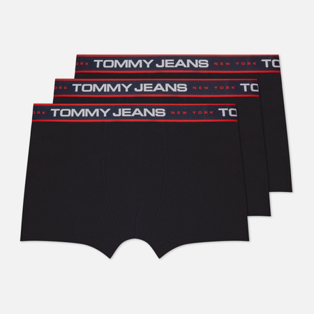 фото Комплект мужских трусов tommy hilfiger underwear 3-pack new york logo tape trunks, цвет чёрный, размер s