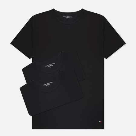 фото Комплект мужских футболок tommy hilfiger underwear 3-pack premium essential stretch, цвет чёрный, размер s