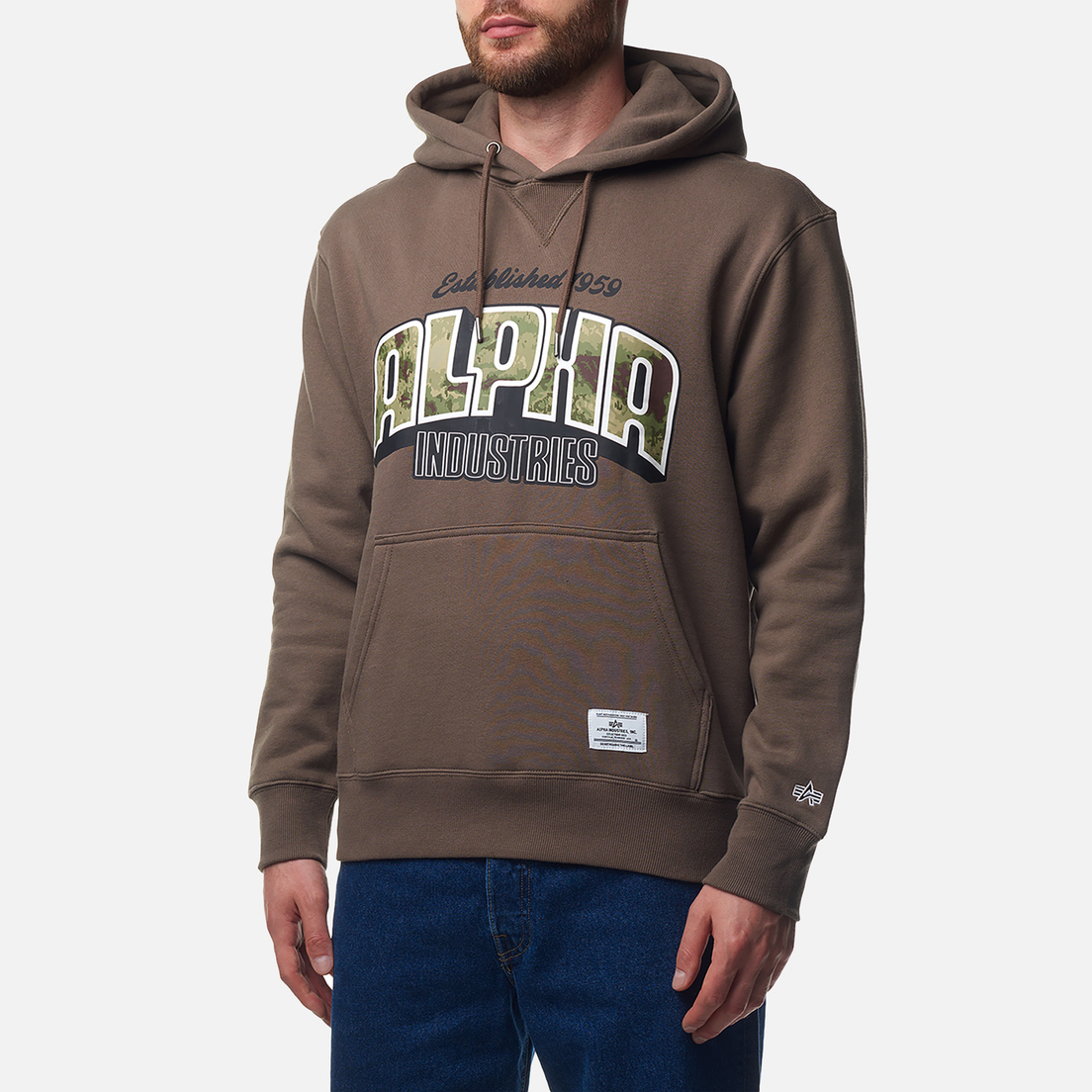 Alpha Industries Мужская толстовка Camo Logo Hoodie