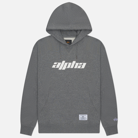 Мужская толстовка Alpha Industries Logos Hoodie, цвет серый, размер L