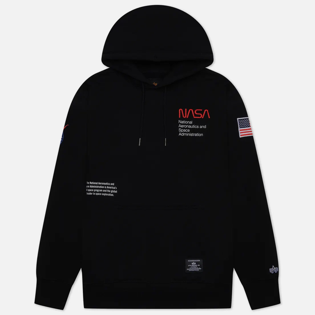 Alpha Industries Мужская толстовка NASA Worm Logo Hoodie
