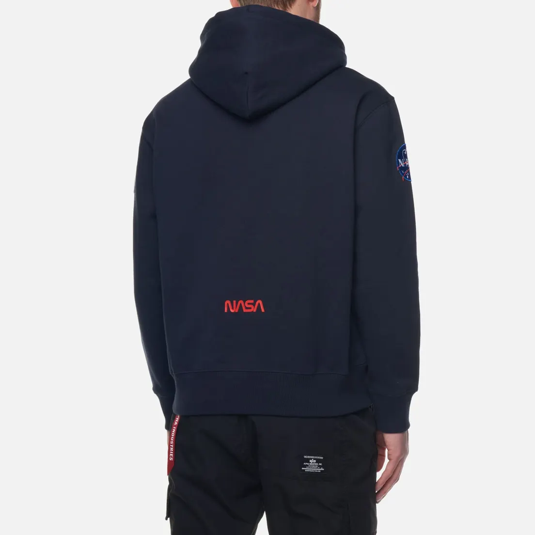 Alpha Industries Мужская толстовка NASA Worm Logo Hoodie