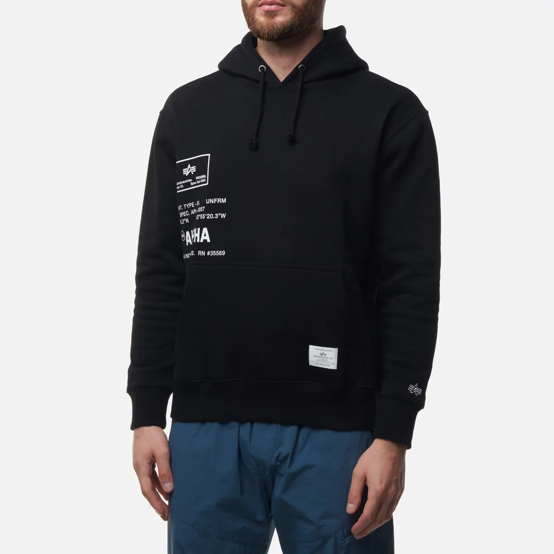 Alpha Industries Мужская толстовка Quarter Zip Essential Spec Print Hoodie
