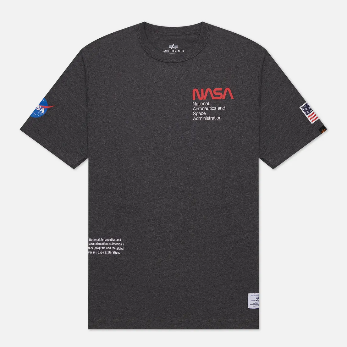 Alpha Industries Мужская футболка NASA Worm Logo Gen II