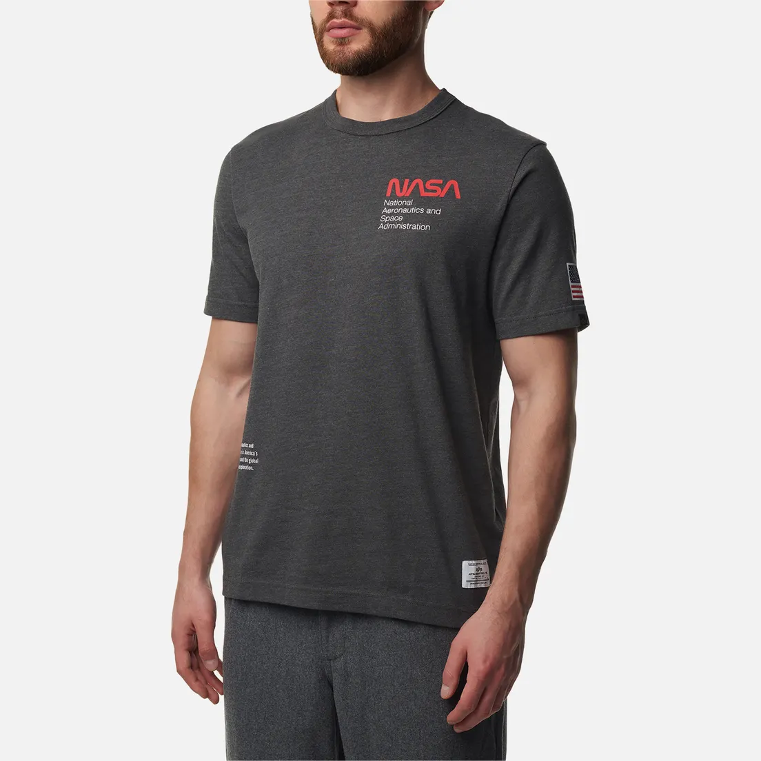 Alpha Industries Мужская футболка NASA Worm Logo Gen II