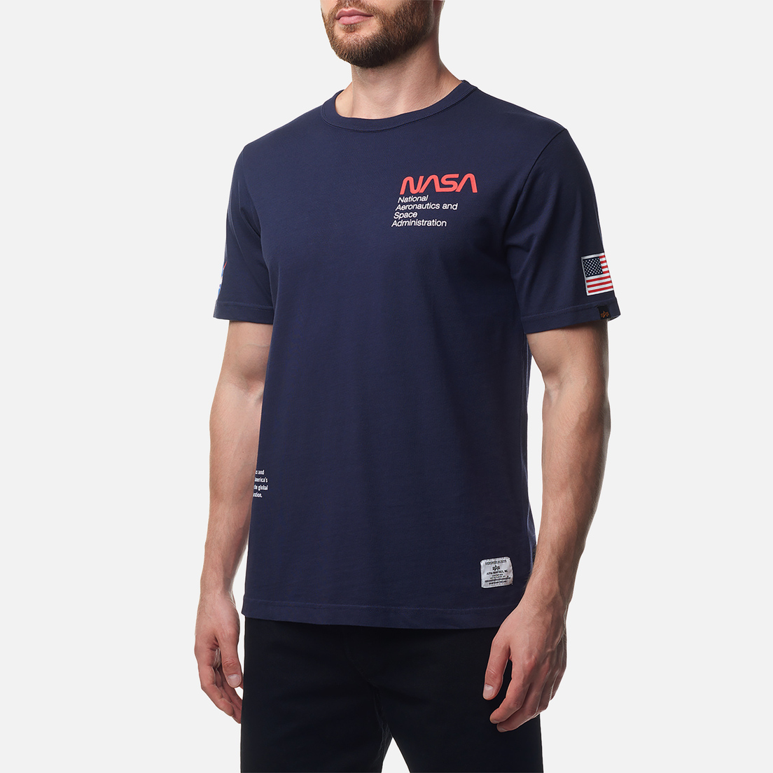 Alpha Industries Мужская футболка NASA Worm Logo Gen II