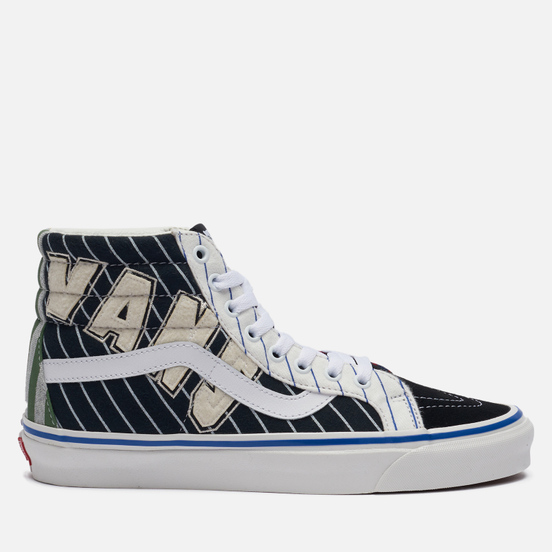 Мужские кеды Vans SK8-Hi 38 DX Anaheim Factory Patchwork League/True White