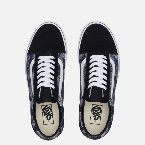 Мужские кеды Vans Old Skool Wireframe Skulls Black/True White