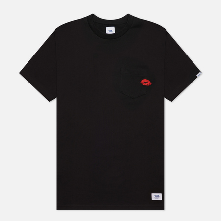 Мужская футболка Vans Anaheim Lips Pocket, цвет чёрный, размер XXXL