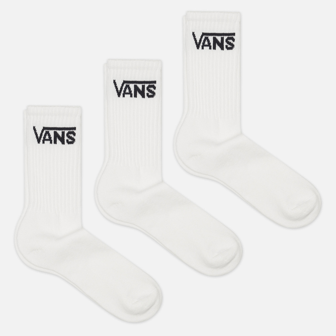 Комплект носков Vans Classic Crew Rox 3-Pack, цвет белый