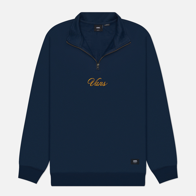 Мужская толстовка Vans Scripted Loose Fleece Q-Zip, цвет синий