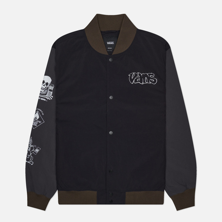 Мужская куртка бомбер Vans Crazy Eddy Baseball, цвет чёрный, размер XL