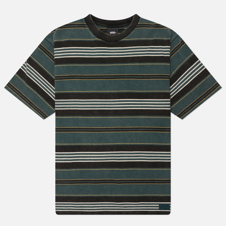 Мужская футболка Vans Pique Stripe Knit, цвет зелёный, размер XXL