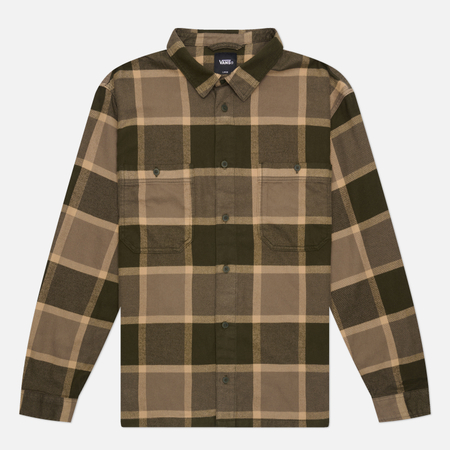 Мужская рубашка Vans Larkspur Plaid Flannel, цвет оливковый, размер XXL