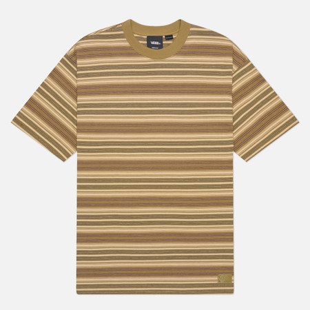 Мужская футболка Vans Stripe Ringer Loose, цвет коричневый, размер M