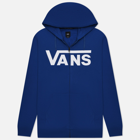 фото Мужская толстовка vans classic zip hoodie ii, цвет синий, размер xs