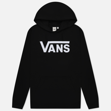 фото Женская толстовка vans classic v ii hoodie, цвет чёрный, размер xs