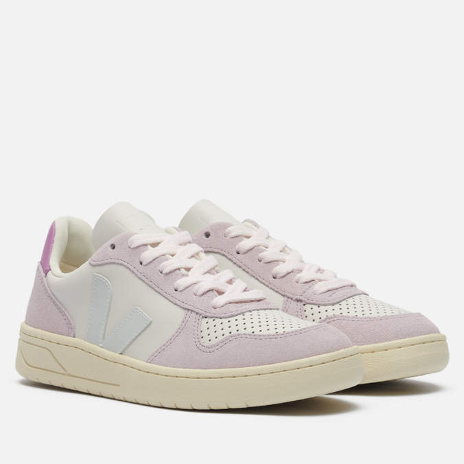 Женские кроссовки VEJA V-10 Leather, цвет фиолетовый