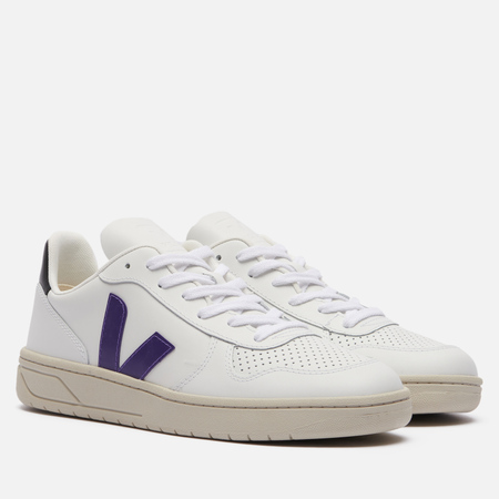 Мужские кроссовки VEJA V-10 Leather, цвет белый, размер 42 EU