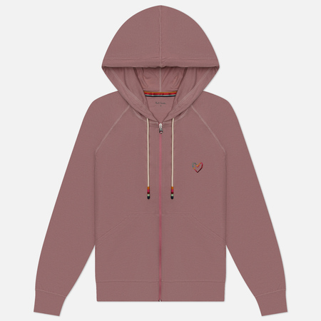  Женская толстовка Paul Smith Swirl Heart Full-Zip Hoodie, цвет розовый, размер L