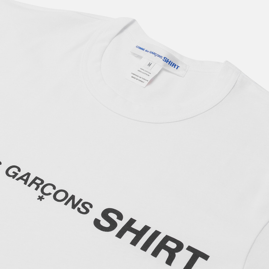 Мужская футболка Comme des Garcons SHIRT Logo Print Front White
