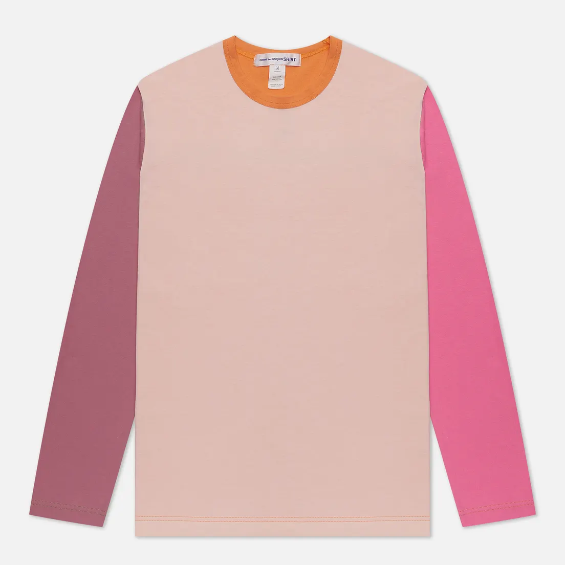 Comme des Garcons SHIRT Мужской лонгслив Color Block Crew Neck