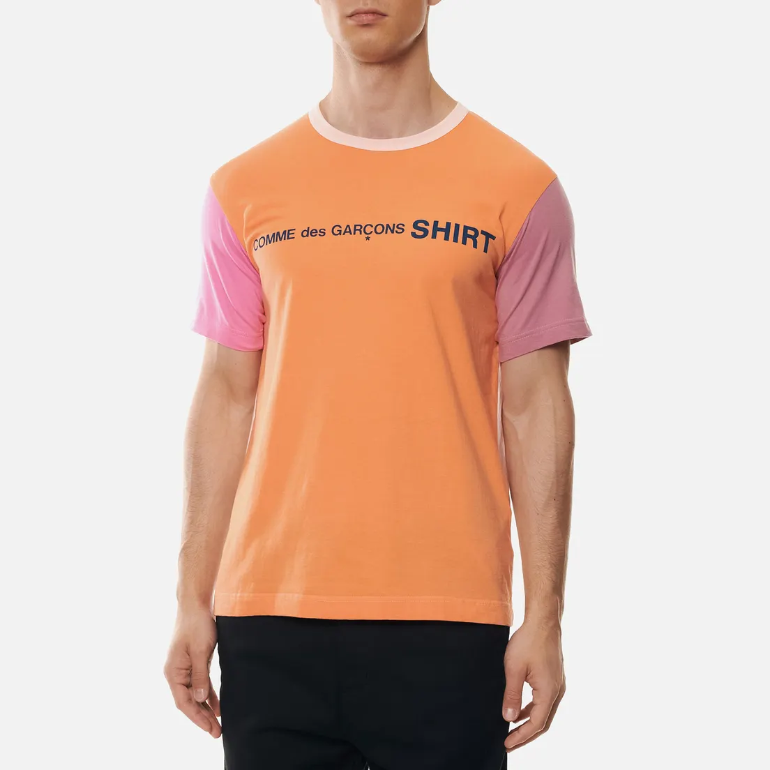Comme des Garcons SHIRT Мужская футболка Color Block Crew Neck