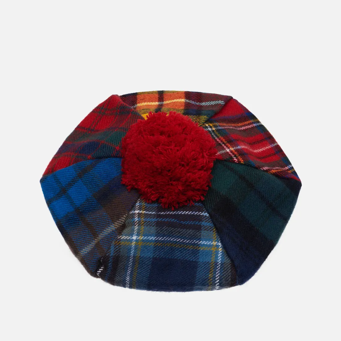Comme des Garcons SHIRT Шапка Wool Tartan Check Red Pompon