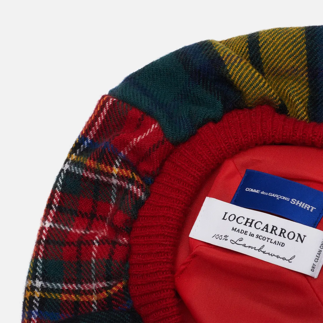 Comme des Garcons SHIRT Шапка Wool Tartan Check Red Pompon