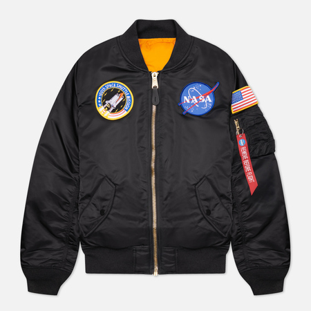 Женская куртка бомбер Alpha Industries MA-1 NASA, цвет чёрный, размер XS