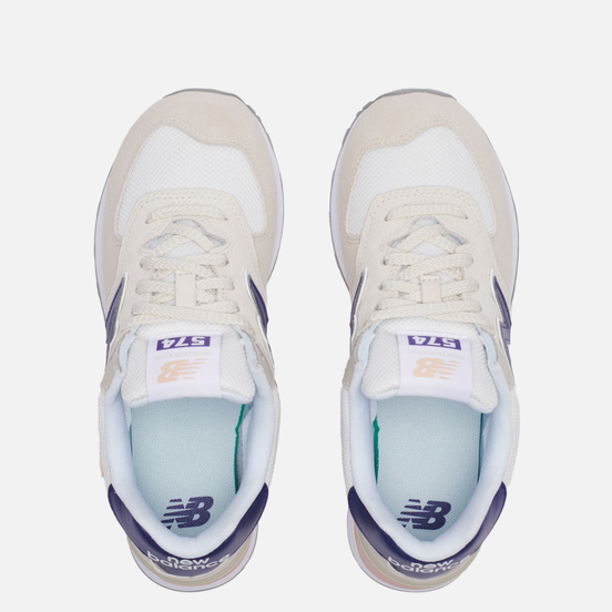 Женские кроссовки New Balance WL574SM2 Beige/Navy/White