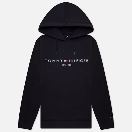 фото Женская толстовка tommy hilfiger heritage hilfiger hoodie, цвет чёрный, размер xs