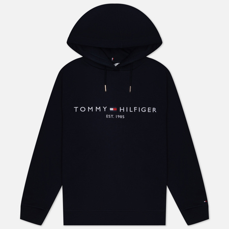фото Женская толстовка tommy hilfiger heritage hilfiger hoodie, цвет синий, размер xs