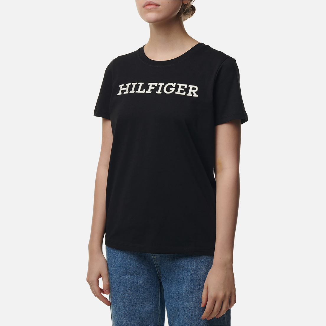 Tommy Hilfiger Женская футболка Regular Monotype Embroidery Crew Neck