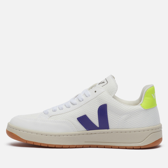 Женские кроссовки VEJA V-12 B-Mesh White/Purple/Jaune Fluo