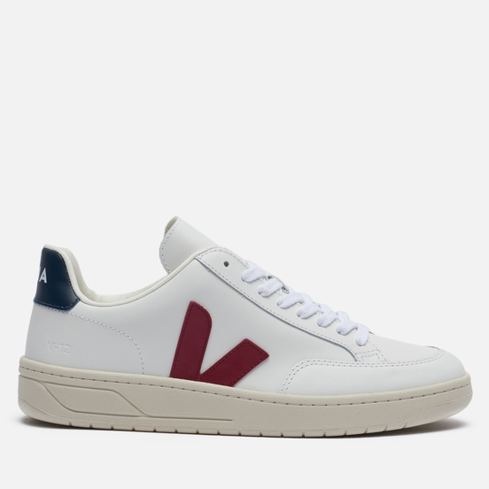 Мужские кроссовки VEJA V-12 Leather Extra White/Marsala/Nautico