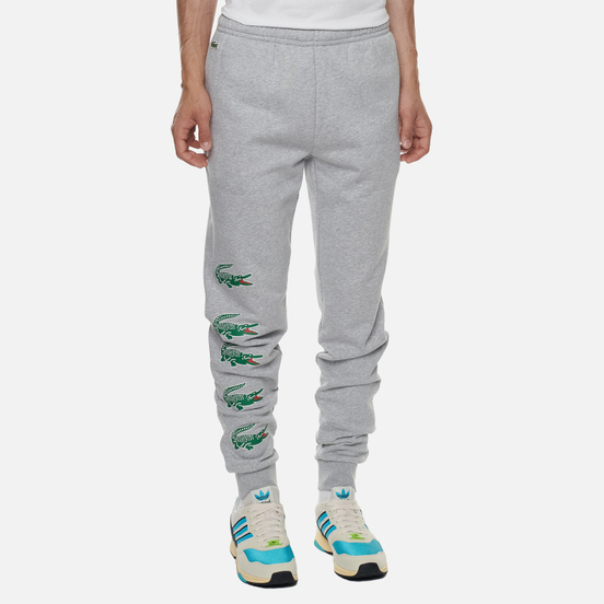 Мужские брюки Lacoste Sport Crocodile Print Fleece Grey Chine