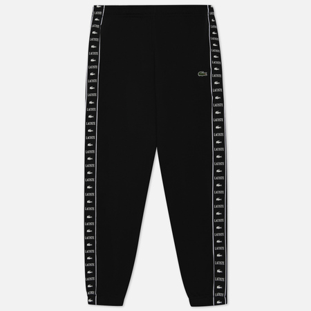 Мужские брюки Lacoste Jogger Logo Stripe Track, цвет чёрный, размер S - фото 1