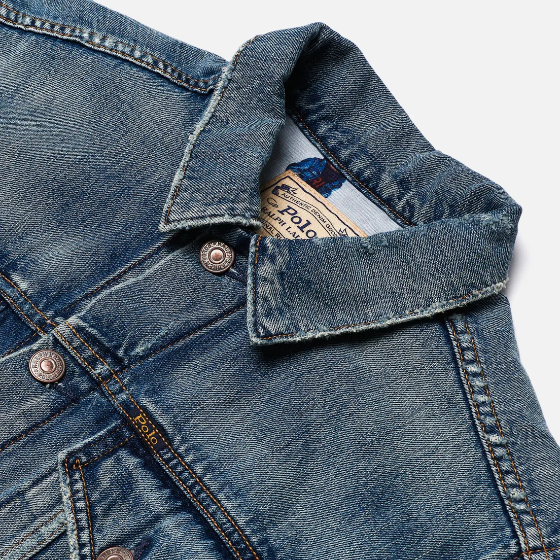 Polo Ralph Lauren Женская джинсовая куртка Bear Trucker Storms Wash
