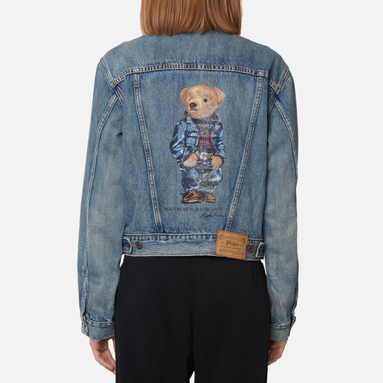Женская джинсовая куртка Polo Ralph Lauren Bear Trucker Storms Wash Medium Indigo