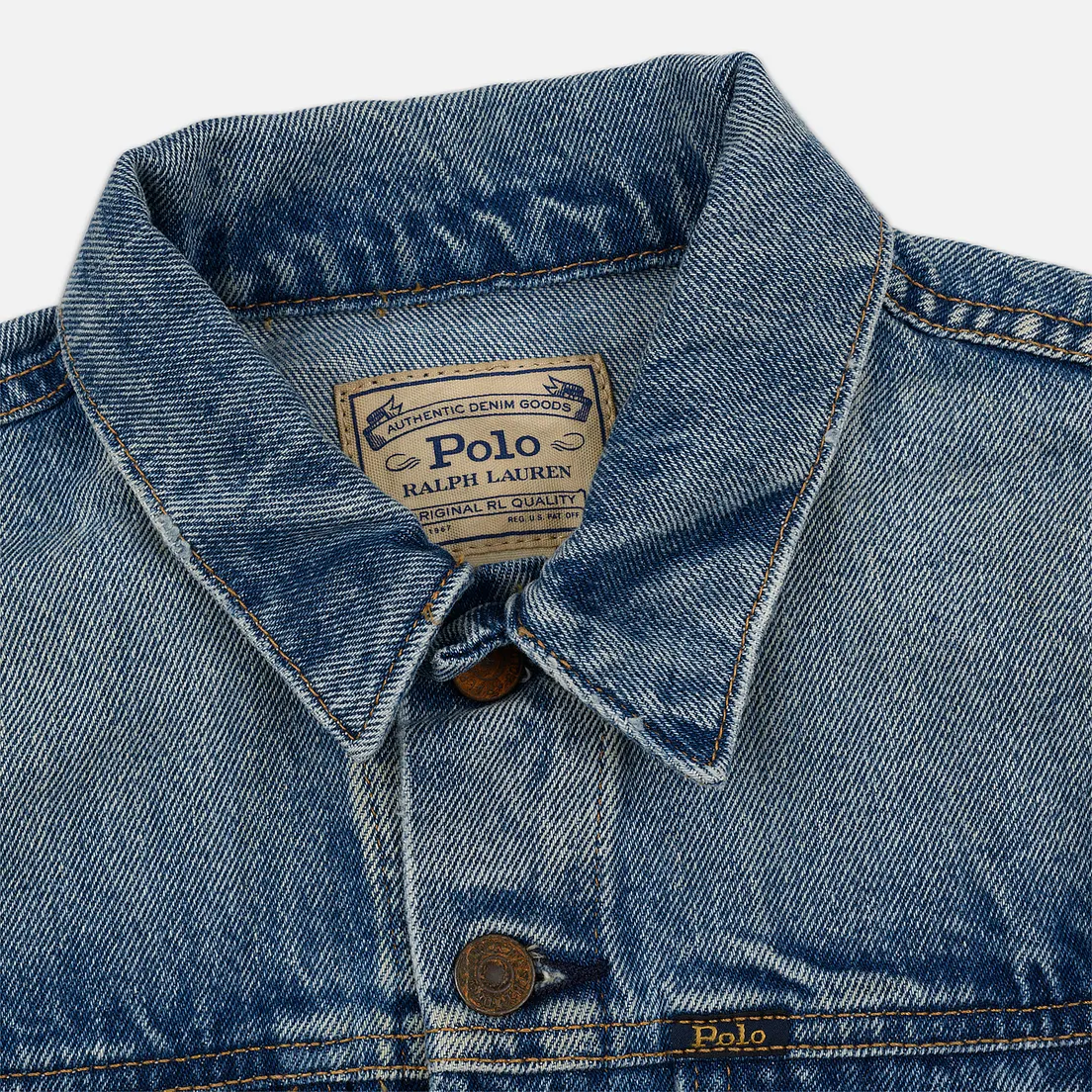 Polo Ralph Lauren Женская джинсовая куртка Denim Trucker 13.5 Oz Fontaine Wash