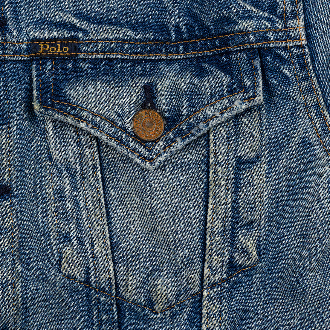 Polo Ralph Lauren Женская джинсовая куртка Denim Trucker 13.5 Oz Fontaine Wash