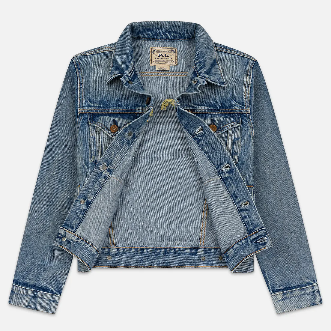 Polo Ralph Lauren Женская джинсовая куртка Denim Trucker 13.5 Oz Fontaine Wash
