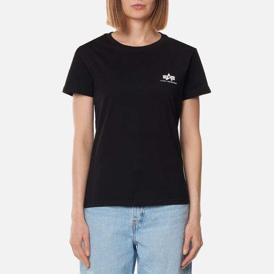 Женская футболка Alpha Industries Basic T Small Logo Black