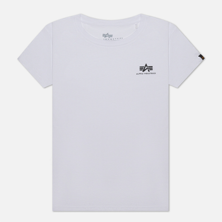 Женская футболка Alpha Industries Basic T Small Logo, цвет белый, размер M