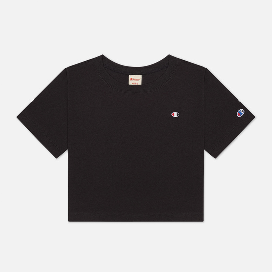 Женская футболка Champion Reverse Weave C Logo Crew Neck Cropped Black