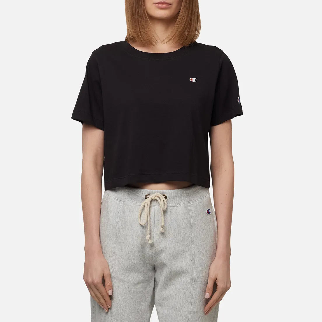 Champion Reverse Weave Женская футболка C Logo Crew Neck Cropped