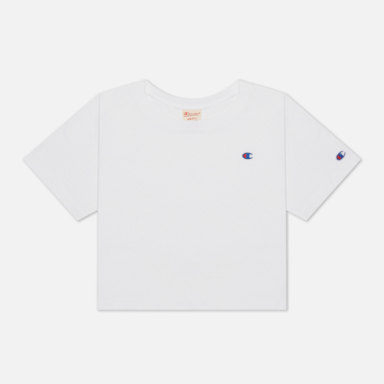 Женская футболка Champion Reverse Weave C Logo Crew Neck Cropped White