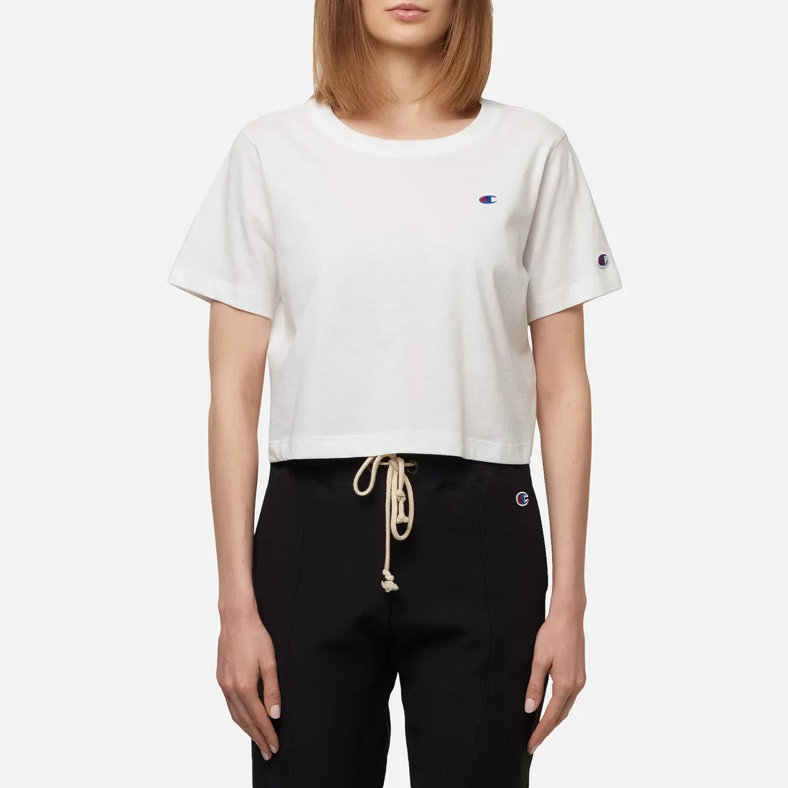 Champion Reverse Weave Женская футболка C Logo Crew Neck Cropped