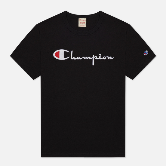 Женская футболка Champion Reverse Weave Script Logo Crew Neck Black